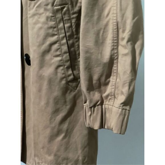 J.Crew factory Bonded Trench coat Tan nautical buttons 8p - Picture 6 of 7